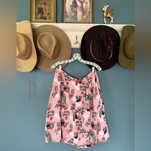 Princess Highway Cat printed Skirt pink sz 14